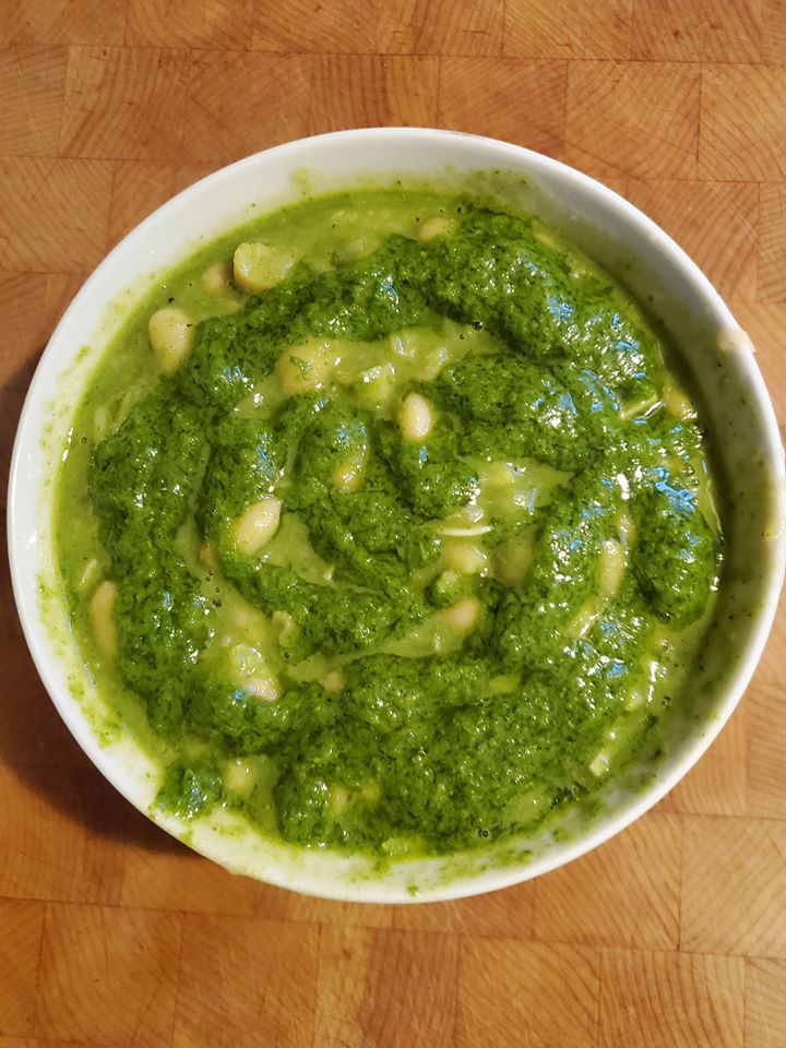 Creamy Cannellini with Basil & Chive Oil